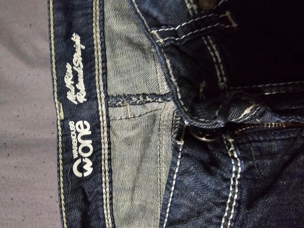 Men's Relaxed Straight Jeans by Wone - Dark Wash, Casual Fit